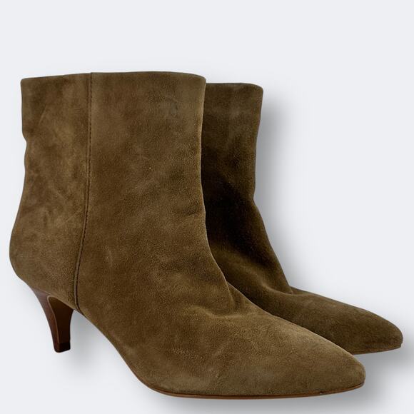 Dolce Vita Dee Brown Suede Kitten Heel Booties Boots Womens Size 6 - Picture 1 of 8